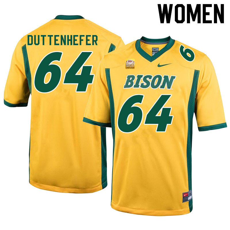 Women #64 Jaxon Duttenhefer North Dakota State Bison College Football Jerseys Sale-Yellow - Click Image to Close